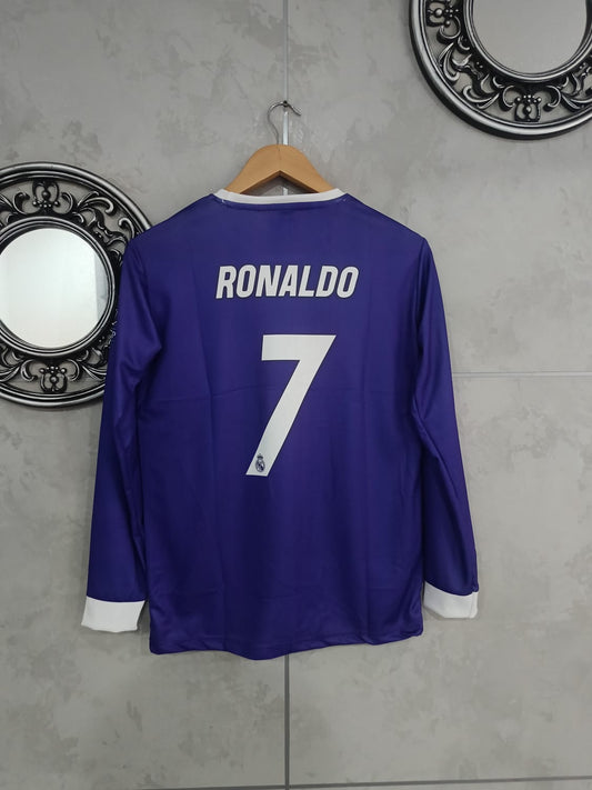 Real Madrid 2016–17 Away – CR7 Edition (Full Sleeve, Retro Collection) 💜🐐⚽ (Copy)