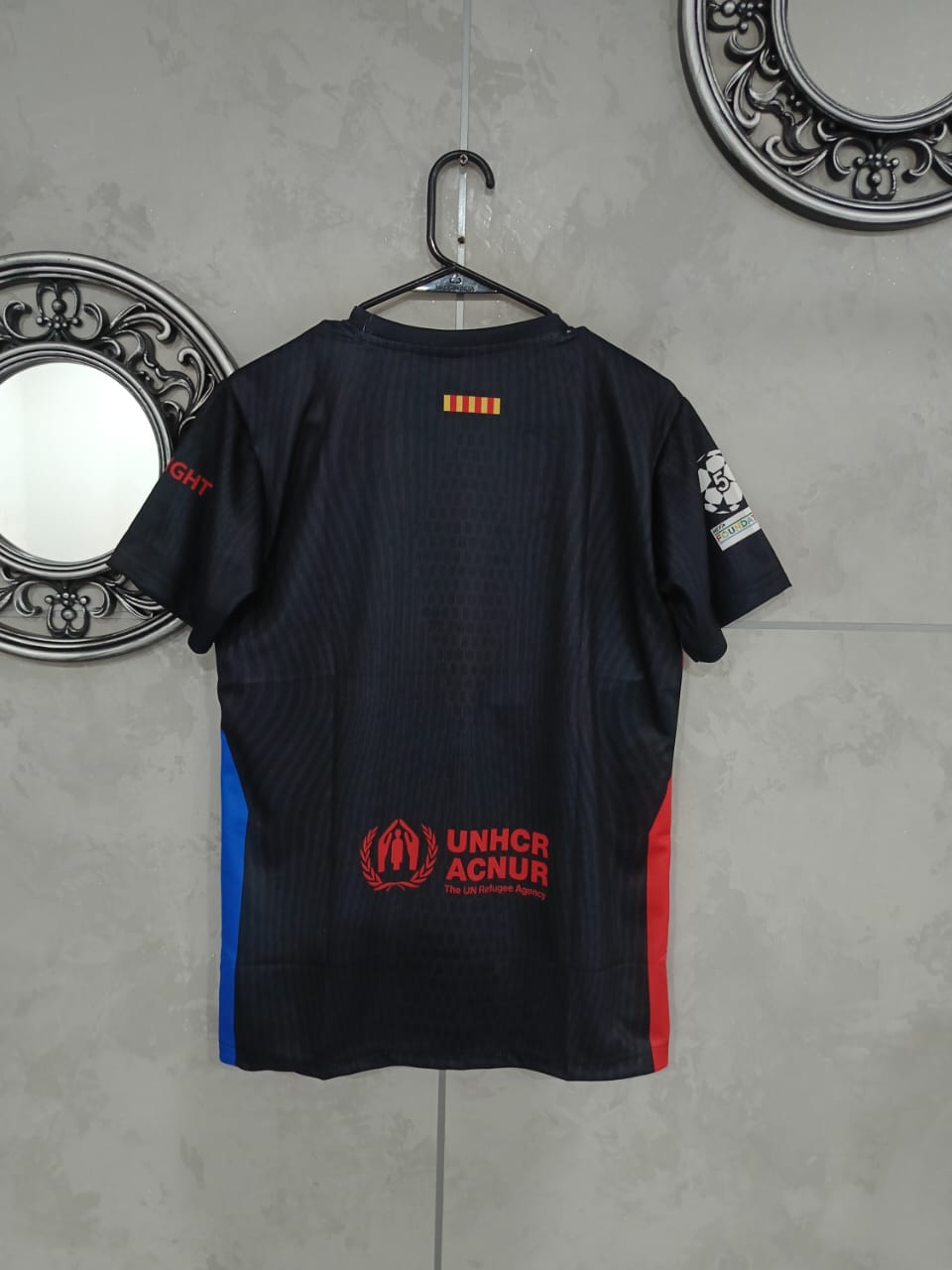 FC Barcelona x Travis Scott – Away Jersey (Limited Edition, Embroidered, Plain Back) 🖤🌵🔵🔴