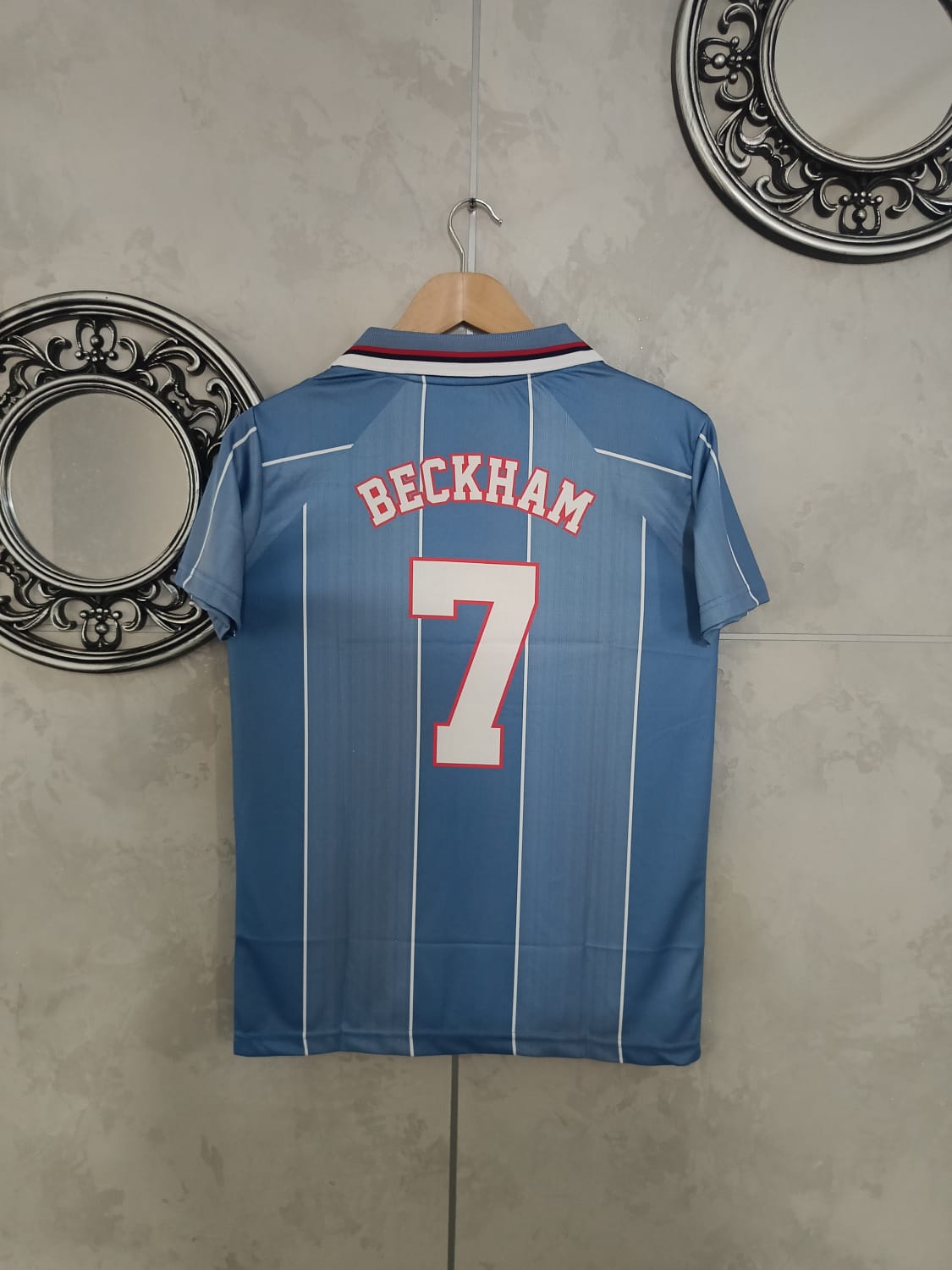 1998 BECKHAM ENGLAND AWAY KIT EMBROIDERY(("FS COLLER EMBROIDERY"))
