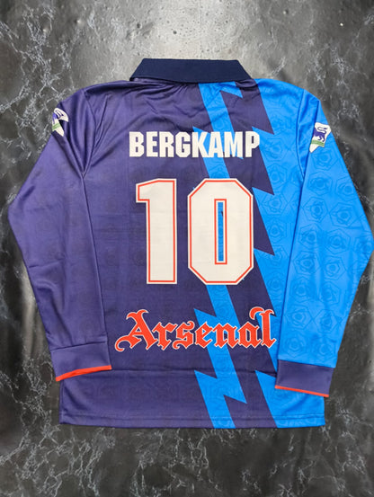 "ARSENAL 1995/96 AWAY KIT (BERGKAMP) FULL SLEEVE COLLAR EMBROIDERY  [[[A006]]] (("FSCLE"))