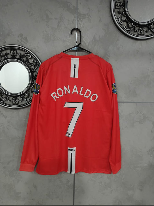 Manchester United AIG Red – Cristiano Ronaldo Edition (Half Sleeve, Embroidered Crest) 🔴🐐⚡