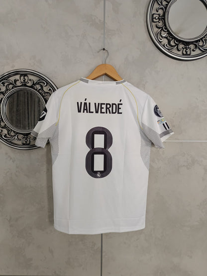 Real Madrid 2025-26 Home – Heritage Edition (Short Sleeve, Embroidered Crest) ⚪👑