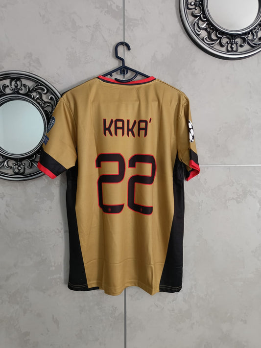 AC Milan Golden Half Sleeve Retro Premium Quality Sublimation Jersey