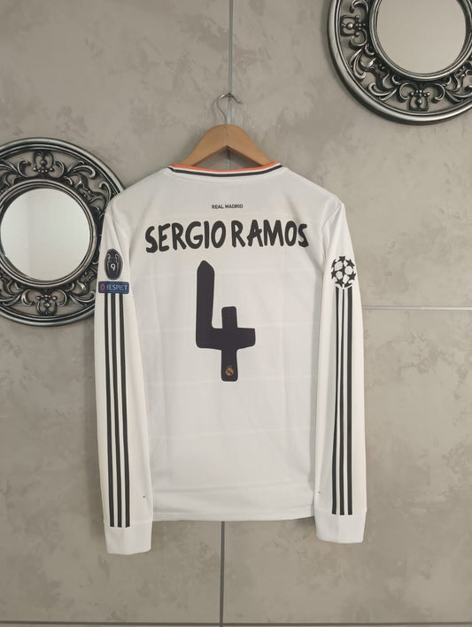 Real Madrid 2013-14 SERGIO RAMOS - Full Sleeve & Embroidery[[[A077]]](("FSRNE"))