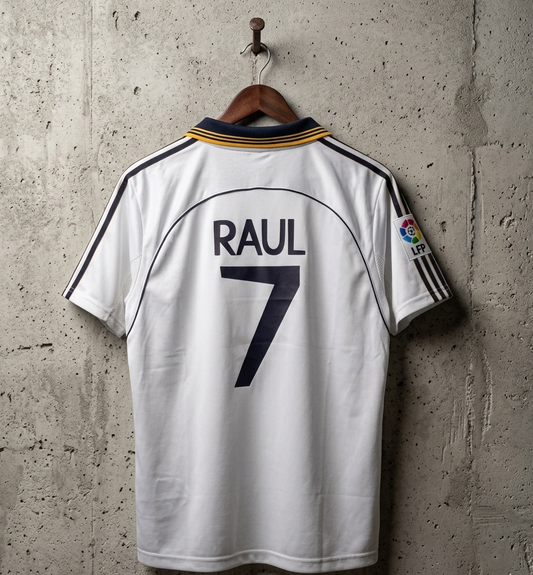 Real Madrid 1999-2000 home jersey RAUL [[[A068]]](("HSCLE"))
