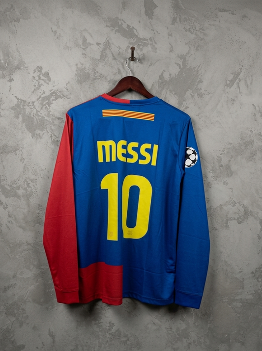 Barcelona 2008/2009 Home Full Sleeve — MESSI EMBROIDERY[[[DR 021]]](("FSRNE"))