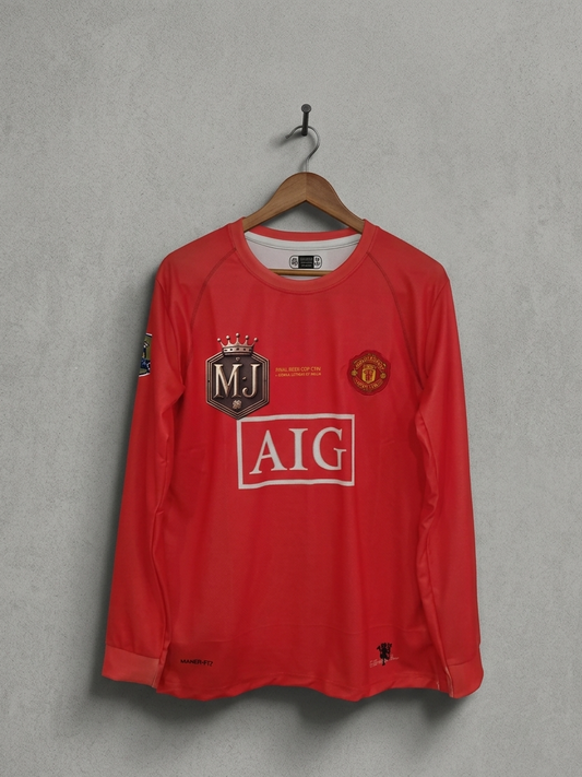 Manchester UTD 2007-08 Home Full Sleeve Embroidery (PREMIUM QUALITY)[[[A043]]](("FSRNE"))