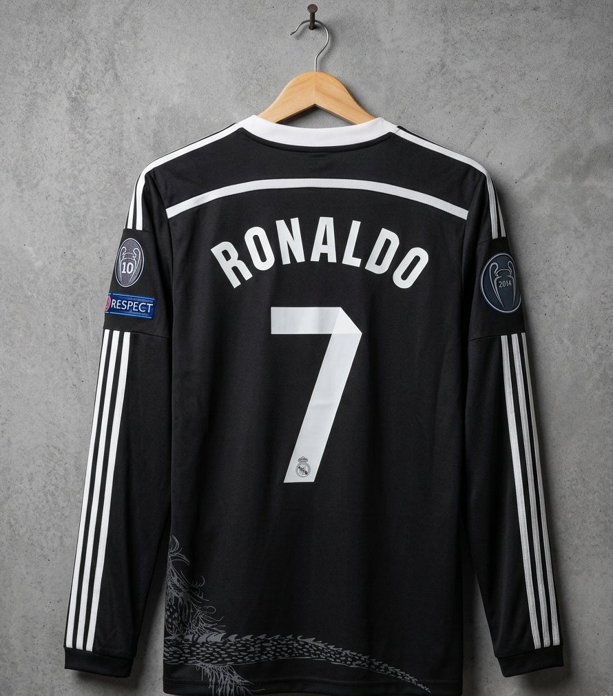 Real Madrid 2014/15 RONALDO black dragon third kit long sleeve