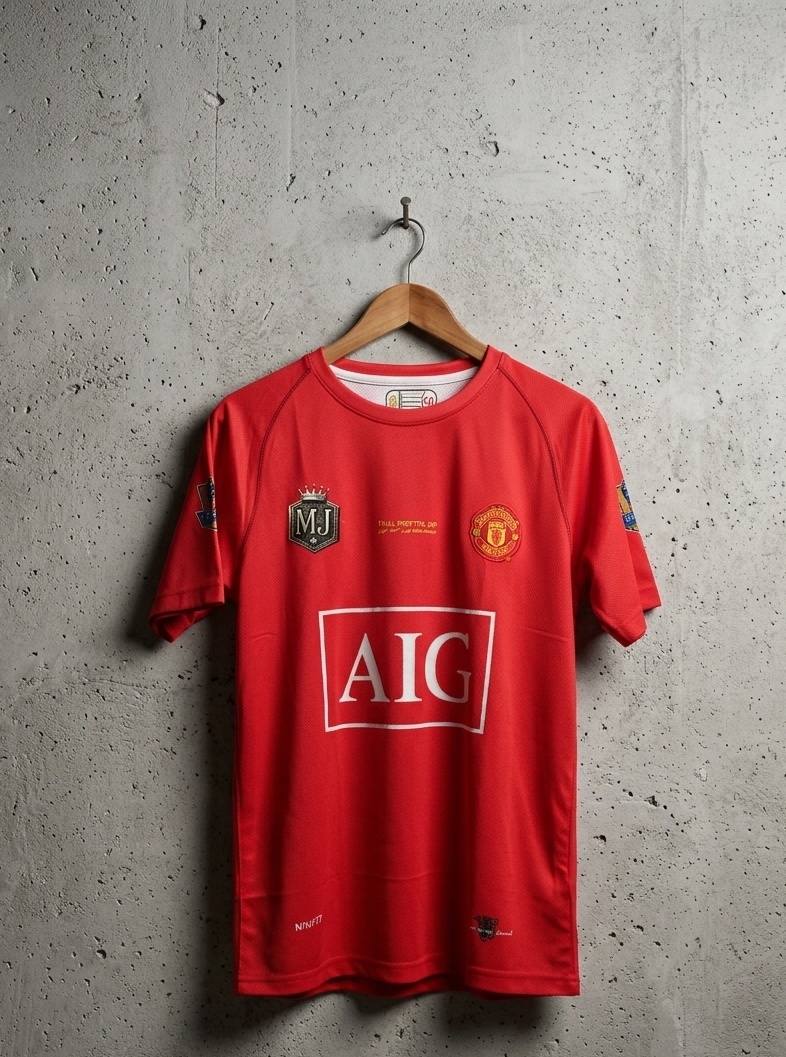 Manchester UTD 2007-08 Half Sleeve Embroidery Ronaldo[[[A108]]](("HSRNE"))