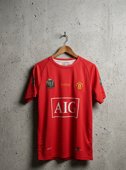 Manchester UTD 2007-08 Half Sleeve Embroidery Ronaldo[[[A108]]](("HSRNE"))