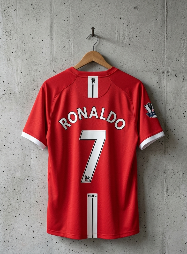 Manchester UTD 2007-08 Half Sleeve Embroidery Ronaldo[[[A108]]](("HSRNE"))