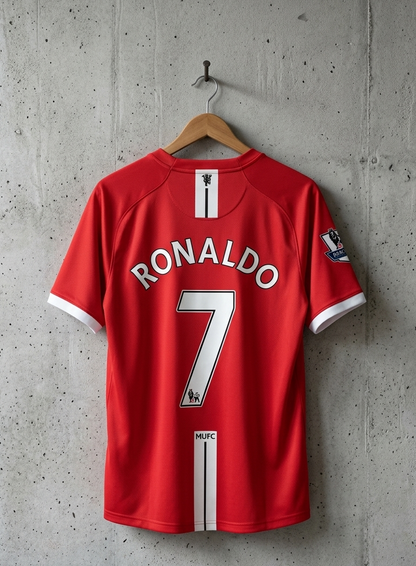 Manchester UTD 2007-08 Half Sleeve Embroidery Ronaldo[[[A108]]](("HSRNE"))