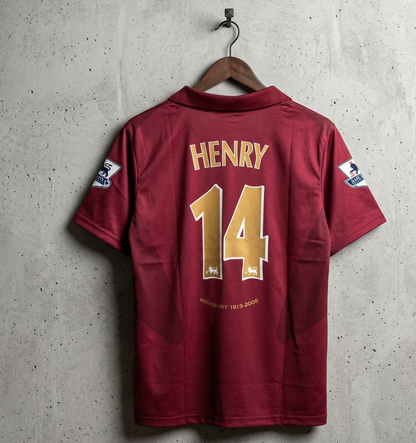*Arsenal Fc  Retro 2005-06 Home kit Henry Half sleeve Embroidery [[[A085]]] (("HSCLE"))