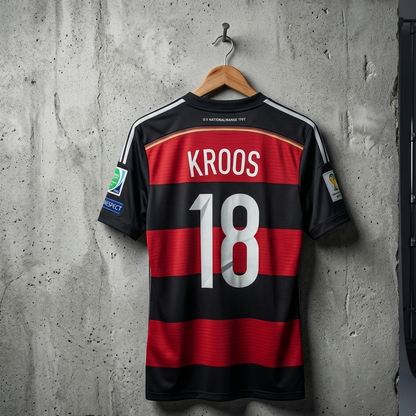 GERMANY 2014 AWAY KIT COLLER BUTTONS HALF SLEEVES KROOS[[[A094]]](("HSRNE"))