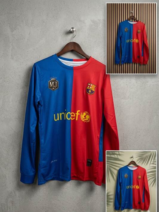 Barcelona 2008/2009 Home Full Sleeve — MESSI EMBROIDERY[[[DR 021]]](("FSRNE"))
