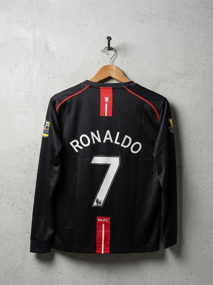 Manchester UTD 2007-08 Away Full Sleeve Embroidery  Ronaldo [[[A016]]] (("FSRNE"))