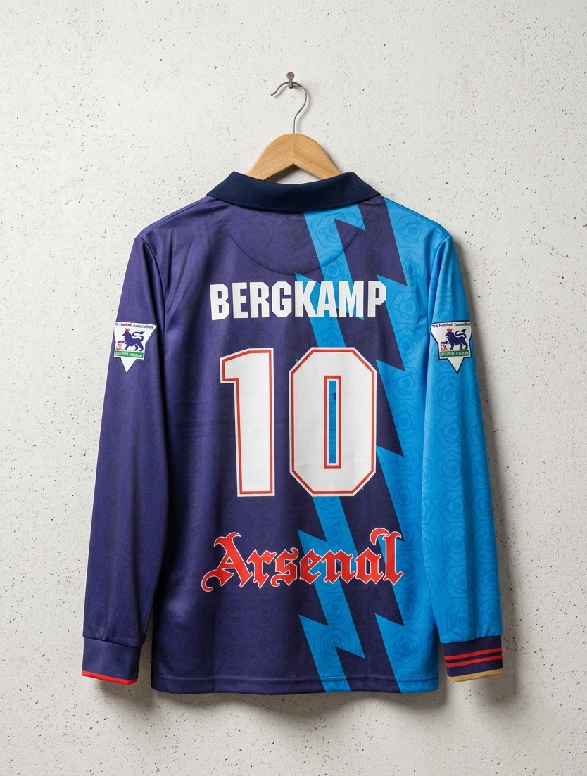 "ARSENAL 1995/96 AWAY KIT (BERGKAMP) FULL SLEEVE COLLAR EMBROIDERY  [[[A006]]] (("FSCLE"))