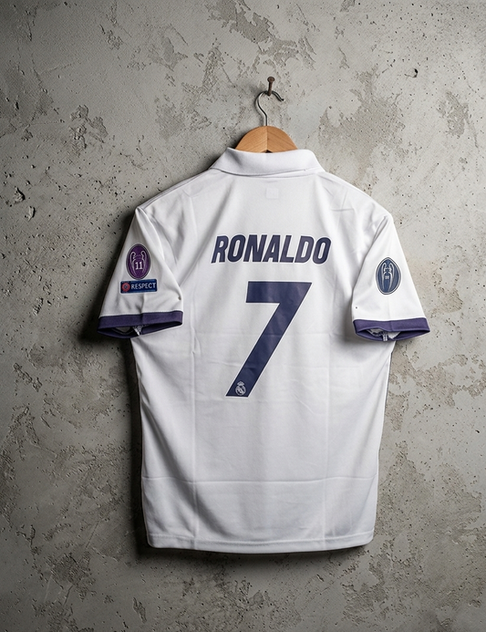Real Madrid 2016-17 Home Half sleeve Embroidery (RONALDO)[[[A030]]](("HSCLE"))