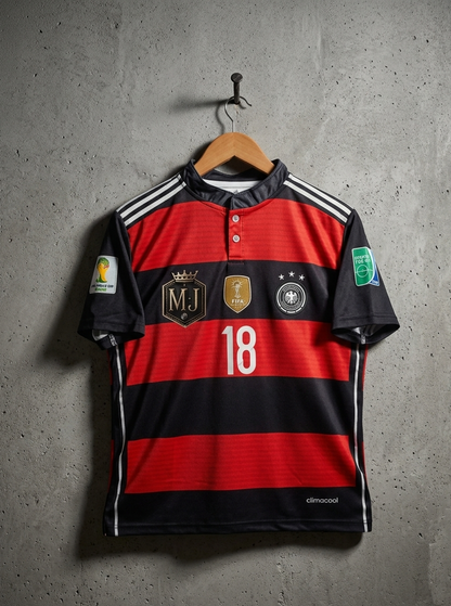 GERMANY 2014 AWAY KIT COLLER BUTTONS HALF SLEEVES KROOS[[[A094]]](("HSRNE"))