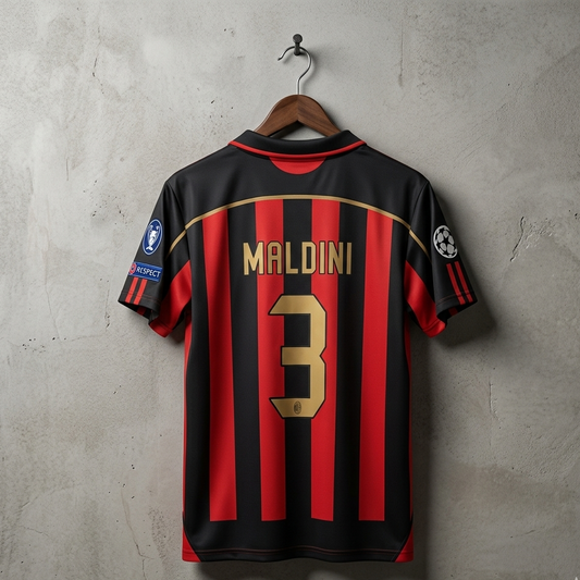 AC Milan Maldini Home Half Sleeve Embroidery Collar[[[A055]]](("HSCLE"))