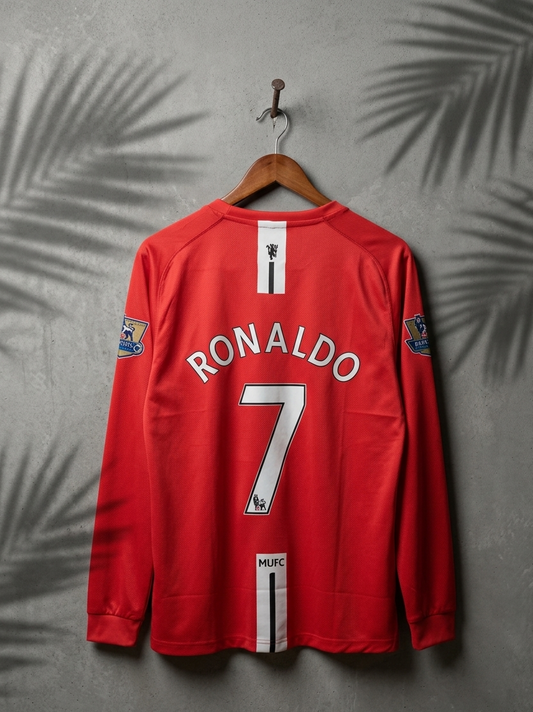 Manchester UTD 2007-08 Home Full Sleeve Embroidery (PREMIUM QUALITY)[[[A043]]](("FSRNE"))