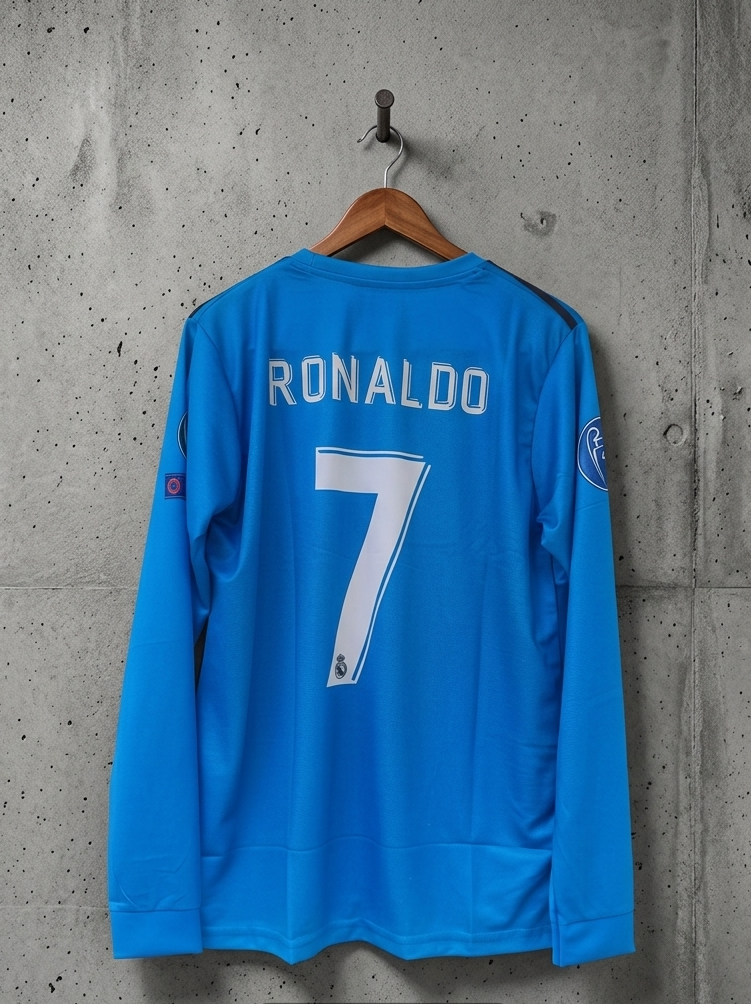 RONALDO BYCYCLE KICK REAL MADRID 2018 THIRD RONALDO FINAL JERSEY PREMIUM QUALITY EMROIDERY LOGO JERSEY (Copy)
