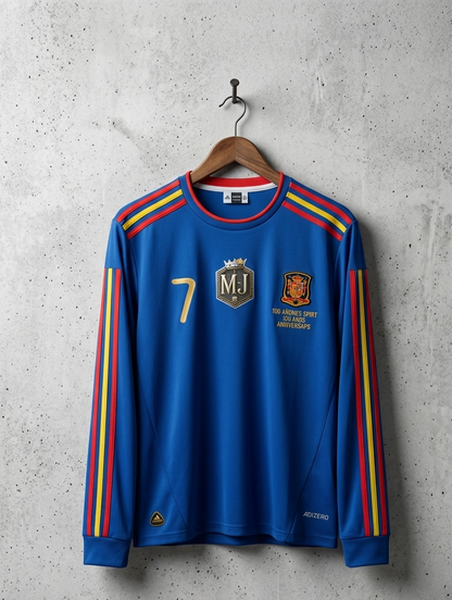 SPAIN 2010 AWAY DAVID VILLA WORLD CUP FULL SLEEVE EMBROIDERY [[[A017]]] (("FSRNE"))