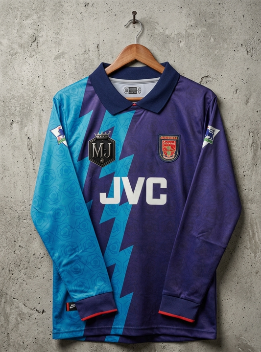 "ARSENAL 1995/96 AWAY KIT (BERGKAMP) FULL SLEEVE COLLAR EMBROIDERY  [[[A006]]] (("FSCLE"))