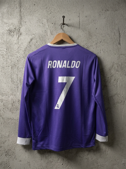 Real Madrid 2016–17 Away – CR7 Edition (Full Sleeve, Retro Collection) 💜🐐⚽ (Copy)