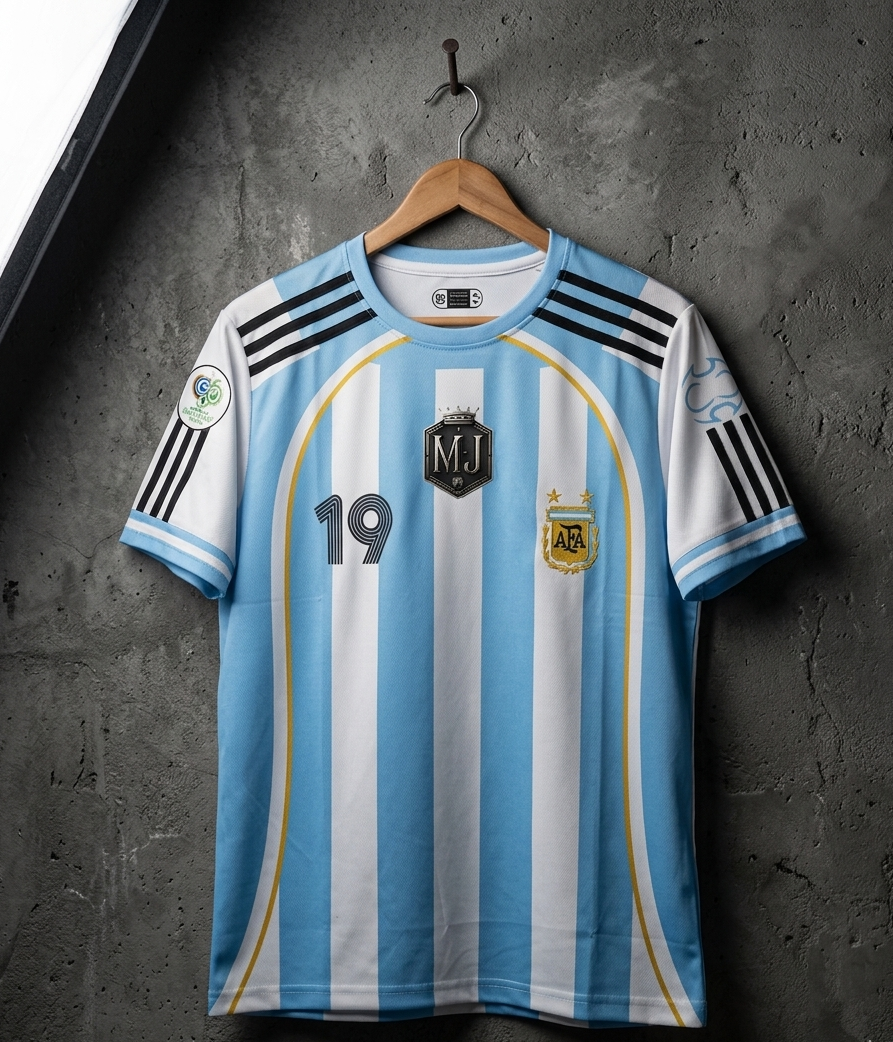 Argentina 2006 World Cup home jersey Half sleeve [[[A041]]](("HSRNE"))