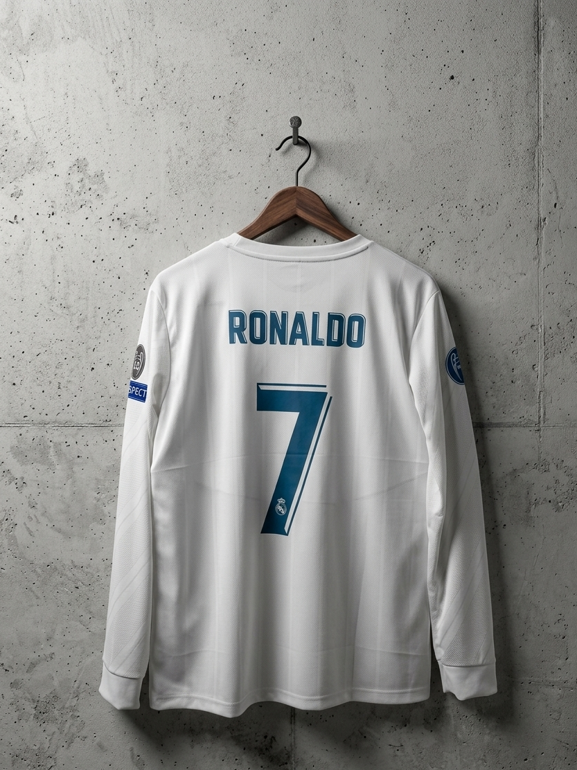 Real Madrid 2017-18 Home Full Sleeve Embroidery RONALDO[[[A044]]] (("FSRNE"))