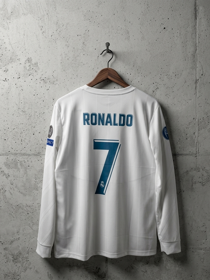 Real Madrid 2017-18 Home Full Sleeve Embroidery RONALDO[[[A044]]] (("FSRNE"))