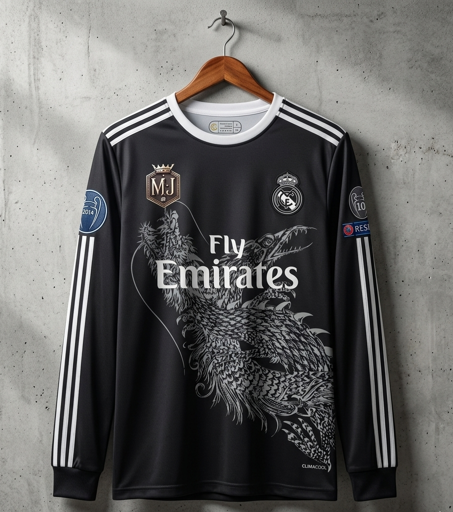 Real Madrid 2014/15 RONALDO black dragon third kit long sleeve
