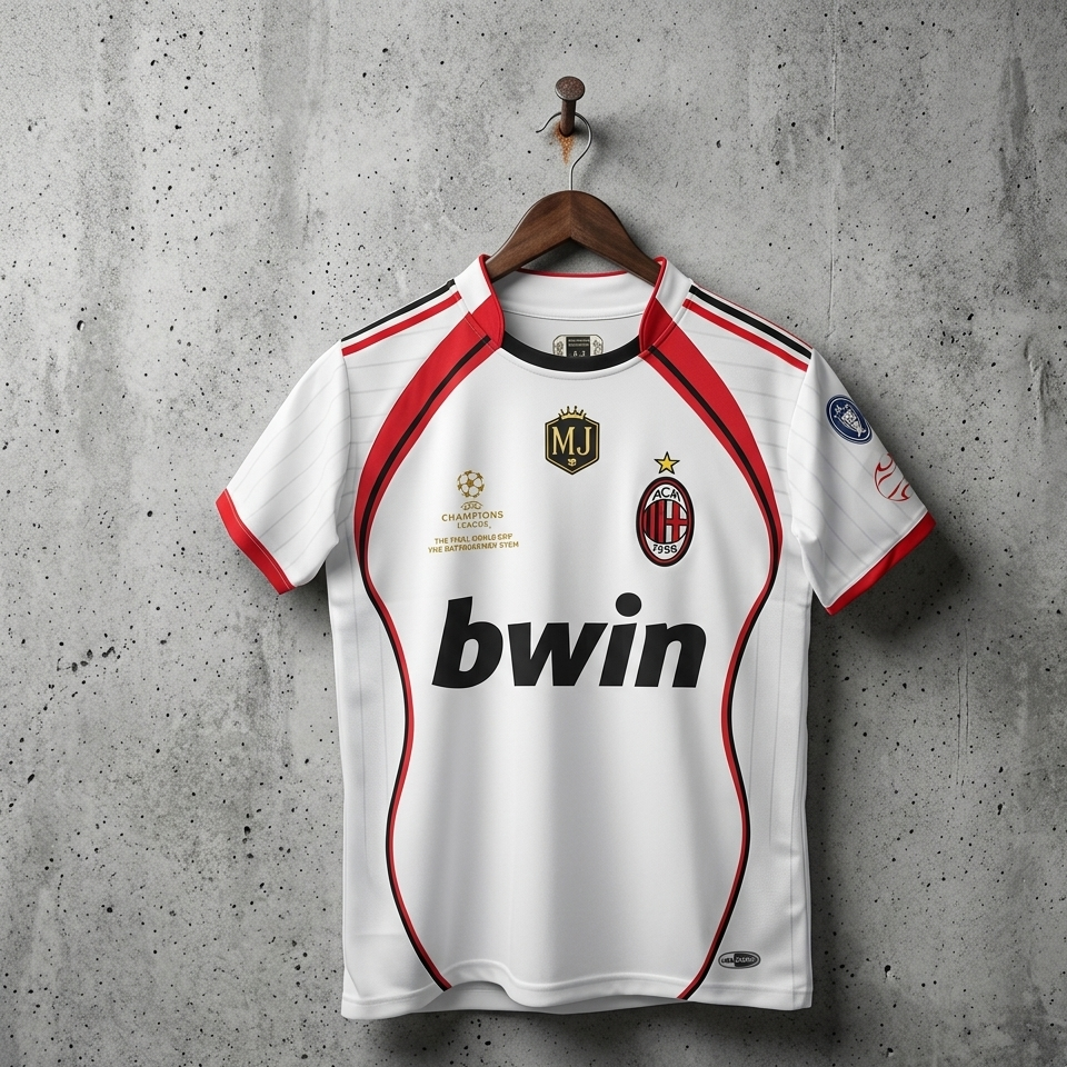 AC MILAN MALDINI 2006-07 AWAY HALF SLEEVE JERSEY EMBROIDERY [[[A038]]](("HSPIE"))