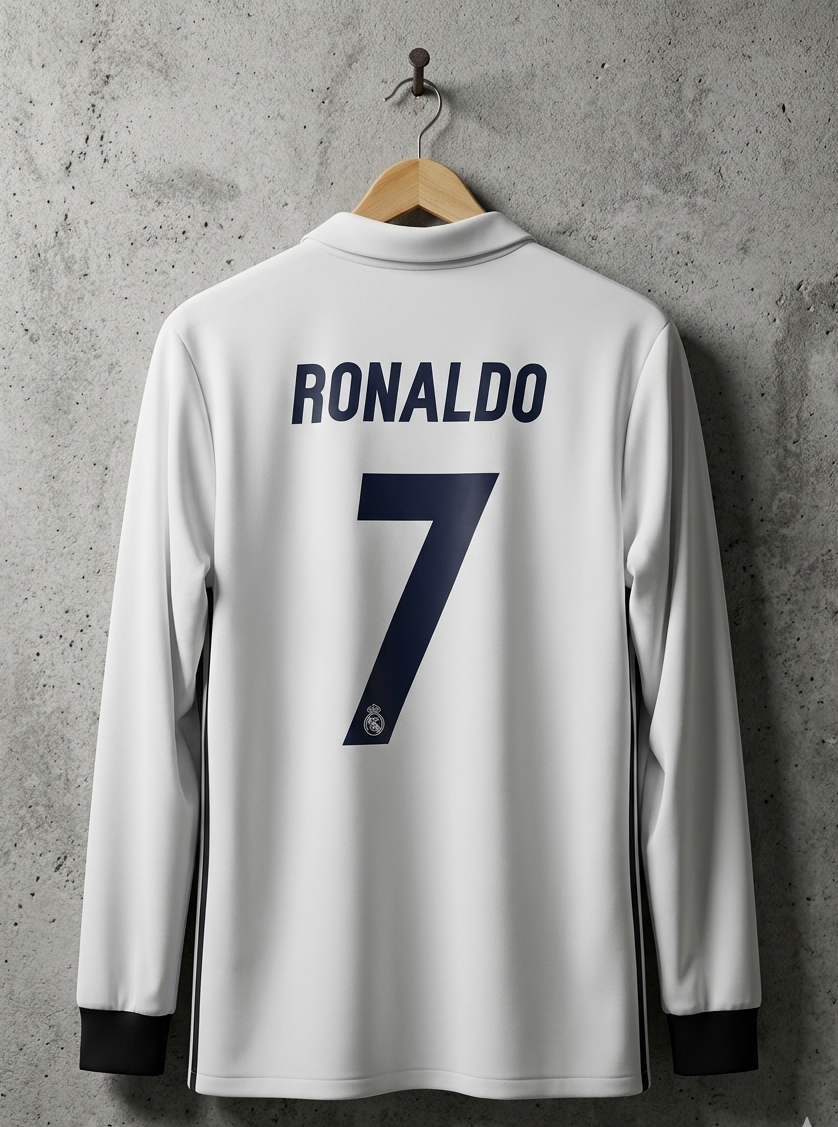 Madrid 2016-17 Home Full sleeve Embroidery RONALDO[[[A062]]](("FSCLE"))