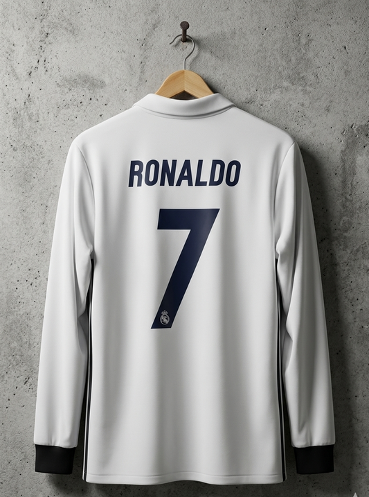 Madrid 2016-17 Home Full sleeve Embroidery RONALDO[[[A062]]](("FSCLE"))