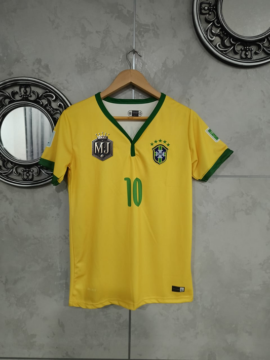 Brazil World Cup Jersey – Neymar Jr. Edition (Half Sleeve, Embroidered Crest & Number) 🟡💚⭐ (Copy)