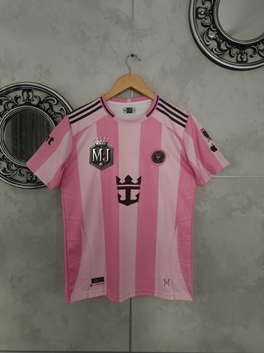 Inter Miami CF 2024–25 Home Jersey – La Familia Edition (Half Sleeve, Embroidered Crest) 🎀⚽🌴