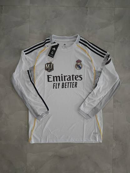 Real Madrid 2025–26 Home Kit – Legends Edition (Full Sleeve, Embroidered Premium, No Backprint) ⚪👑🏟️ (Copy)