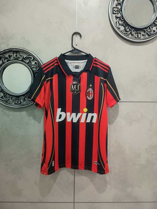 AC Milan Home – Maldini Edition (Half Sleeve, Embroidered, Collared Classic) 🔴⚫🛡️ (Copy)