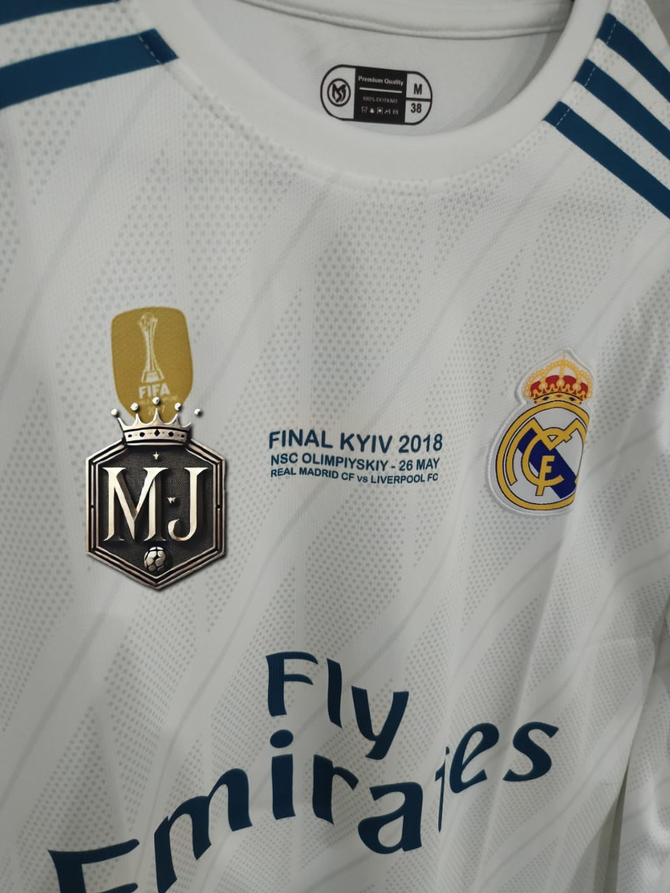 Real Madrid 2017–18 Home – Ronaldo Edition (Half Sleeve, Embroidered Premium) ⚪🐐🏆 (Copy)