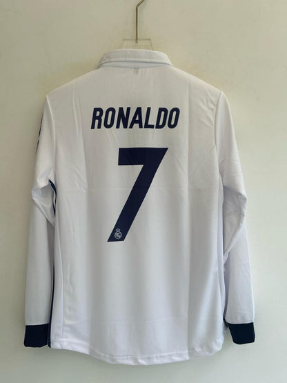 Madrid 2016-17 Home Full sleeve Embroidery RONALDO[[[A066]]](("FSCLE"))