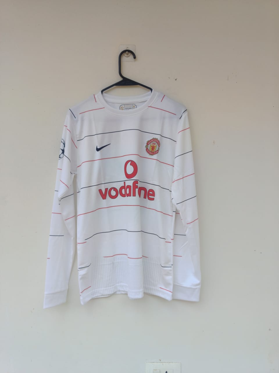 PREMIUM QUALITY RONALDO Manchester United 2002-2003 HOME Vodafone Retro EMBROIDERY LOGO Jersey