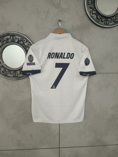 Real Madrid 2016-17 Home Half sleeve Embroidery (RONALDO)[[[A030]]](("HSCLE"))