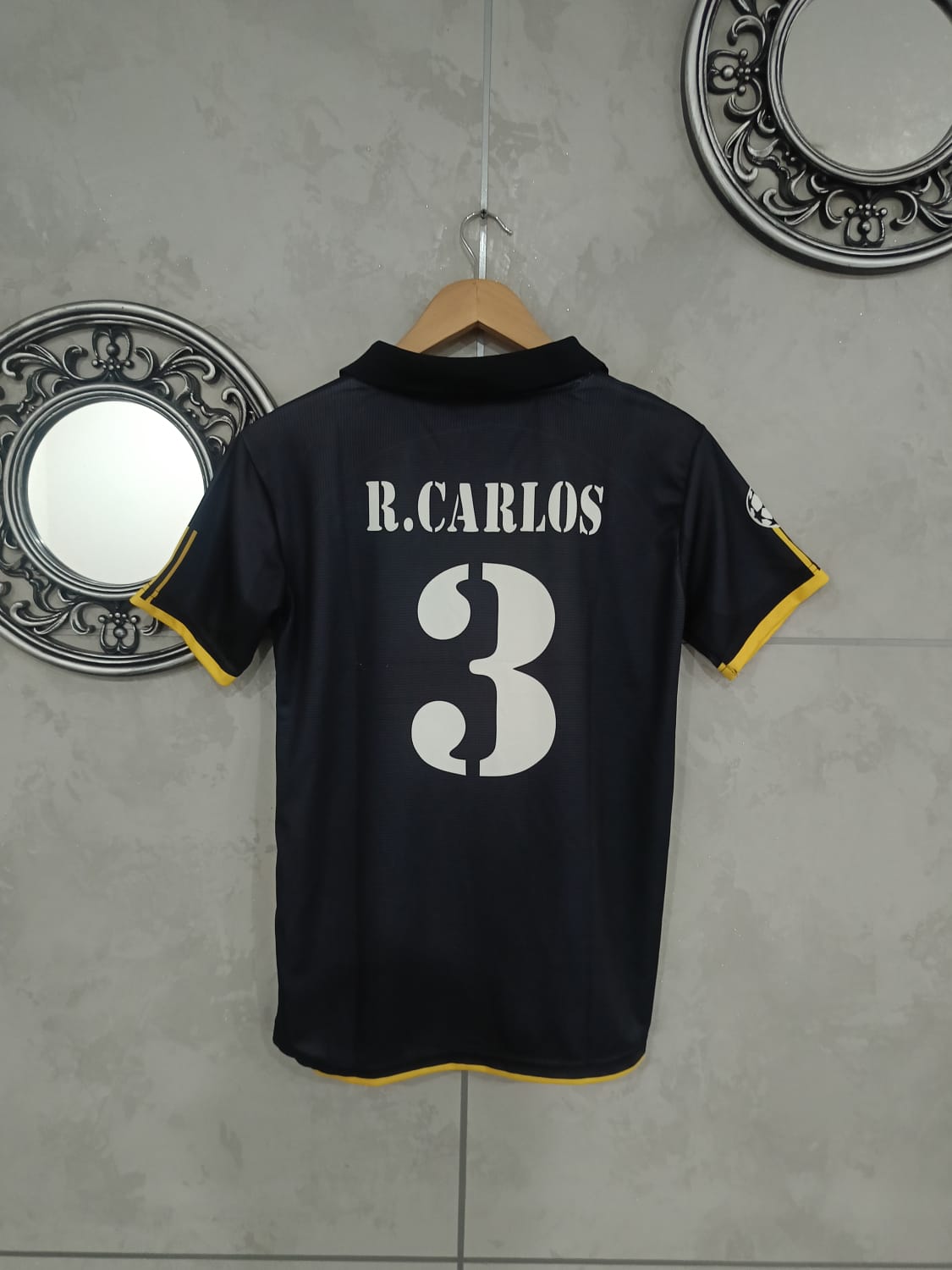 Real Madrid Retro Away Jersey – R. Carlos #3 Champions League Edition[[[A018]]] ((“HSCPE”))