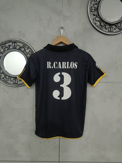 Real Madrid Retro Away Jersey – R. Carlos #3 Champions League Edition[[[A018]]] ((“HSCPE”))