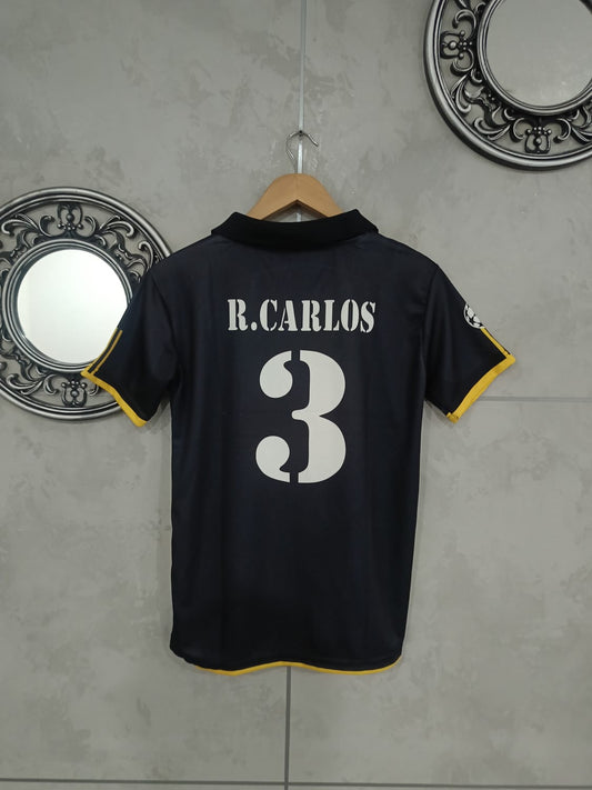 Real Madrid Retro Away Jersey – R. Carlos #3 Champions League Edition[[[A018]]] ((“HSCPE”))