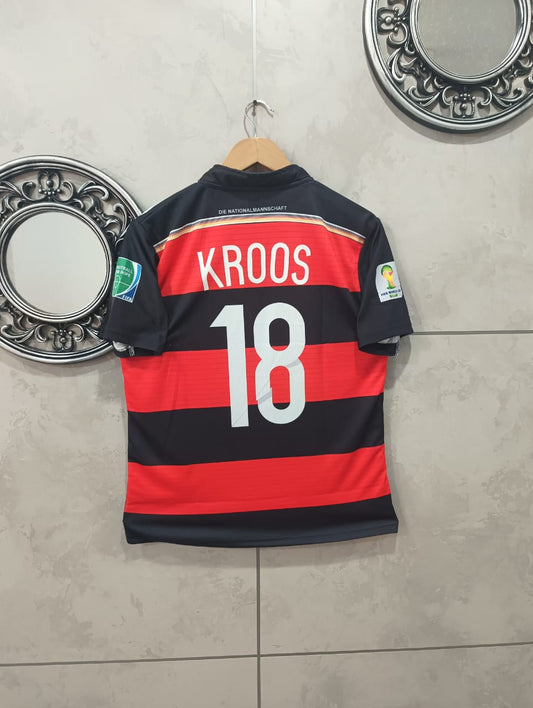 GERMANY 2014 AWAY KIT COLLER BUTTONS HALF SLEEVES KROOS[[[A094]]](("HSRNE"))