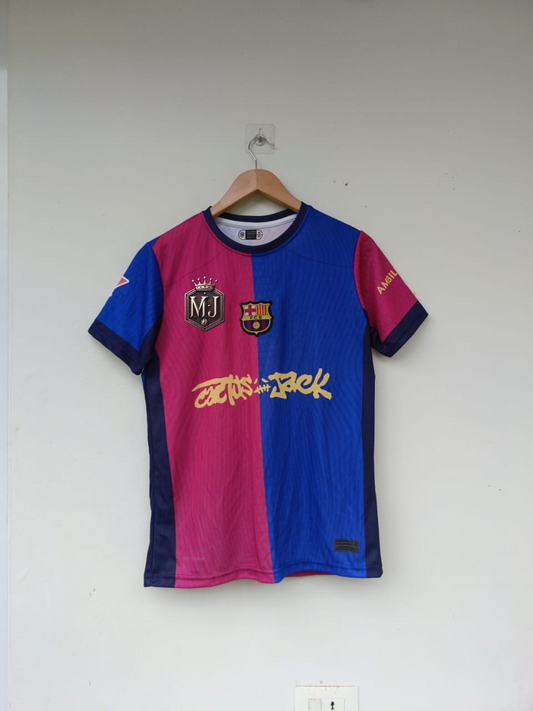 FC Barcelona x Travis Scott – Home Jersey (Half Sleeve, Limited Edition) 🔵🔴🌵 (Copy)