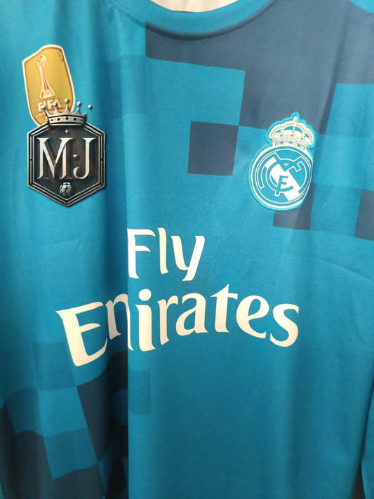 RONALDO BYCYCLE KICK REAL MADRID 2018 THIRD RONALDO FINAL JERSEY PREMIUM QUALITY EMROIDERY LOGO JERSEY (Copy)